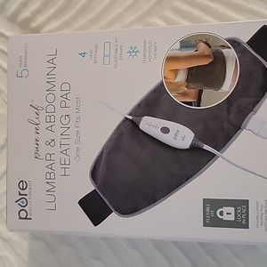 PureRelief Lumbar & Abdominal Heating Pad designed with a built-in pocket